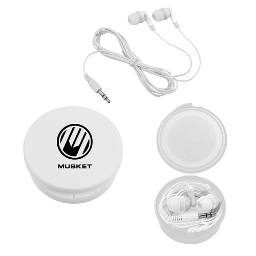  Ear Buds in White Case - Loves Travel Stops & Country Stores Musket Stacked