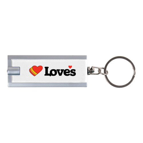  Turbo White Flashlight Key Holder - Loves Travel Stops & Country Stores Loves Primary Mark Flat