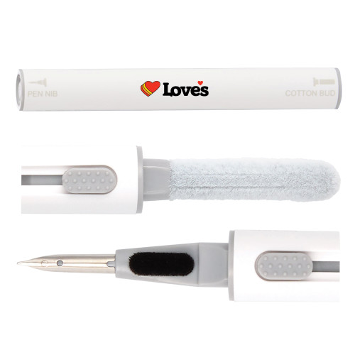  White Mini 3 in 1 Tech Cleaning Kit - Loves Travel Stops & Country Stores Loves Primary Mark Flat