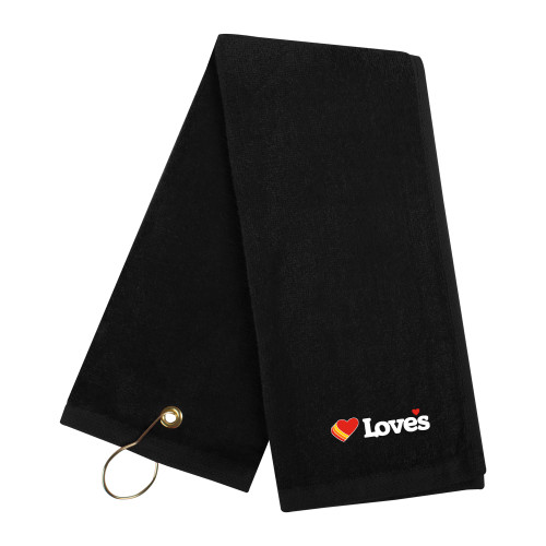  Black Golf Towel - Loves Travel Stops & Country Stores Loves Primary Mark Flat