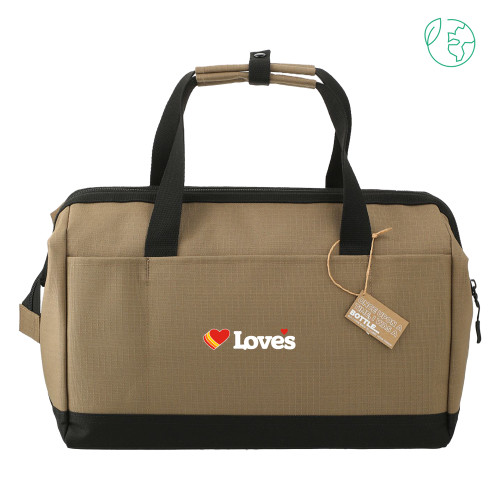  NBN Brown Recycled Utility Zippered Tool Tote - Loves Travel Stops & Country Stores Loves Primary Mark Flat