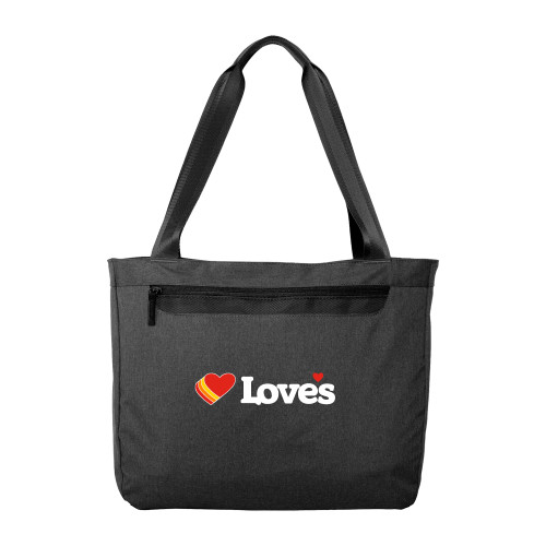  Executive Graphite Heather Laptop Tote - Loves Travel Stops & Country Stores Loves Primary Mark Flat