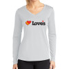 Thumbnail image for  Womens White Performance Long Sleeve V Neck Shirt