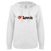 Thumbnail image for  ENZA Womens White V Notch Raw Edge Fleece Hoodie