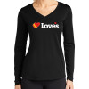 Thumbnail image for  Womens Black Performance Long Sleeve V Neck Shirt