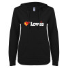 Thumbnail image for  ENZA Womens Black V Notch Raw Edge Fleece Hoodie