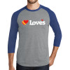 Thumbnail image for  Grey/Royal Heather Triblend Baseball Raglan Tee