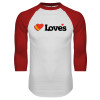 Thumbnail image for  White/Red Raglan Baseball T Shirt