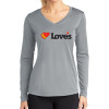 Thumbnail image for  Womens Grey Performance Long Sleeve V Neck Shirt