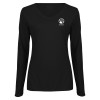 Thumbnail image for  Womens Black Long Sleeve V Neck Tee 