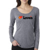 Thumbnail image for Next Level Womens Premium Heather Triblend Long Sleeve Scoop Tee