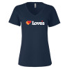 Thumbnail image for  Next Level Womens Navy Sueded V Neck Tee
