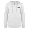 Thumbnail image for  ENZA Womens White V Notch Raw Edge Fleece Hoodie