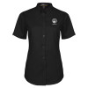 Thumbnail image for  Womens Black Twill Button Up Short Sleeve