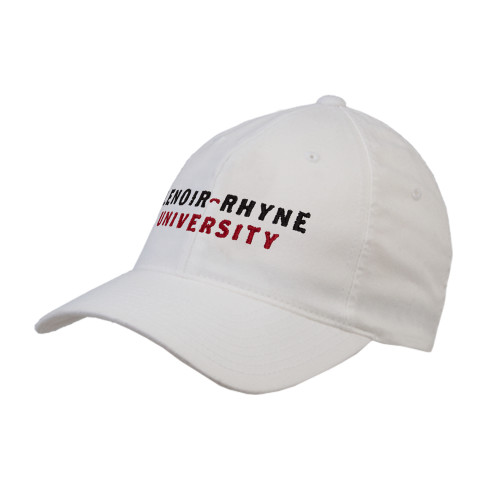  White Flexfit Structured Low Profile Hat - Lenoir Rhyne University