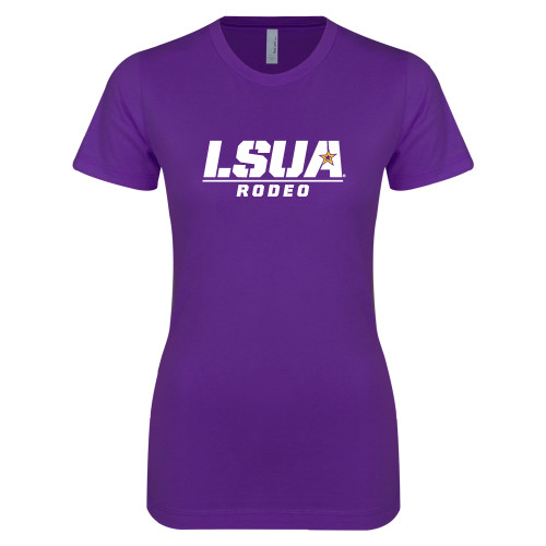  Next Level Womens Purple Boyfriend Tee - Rodeo