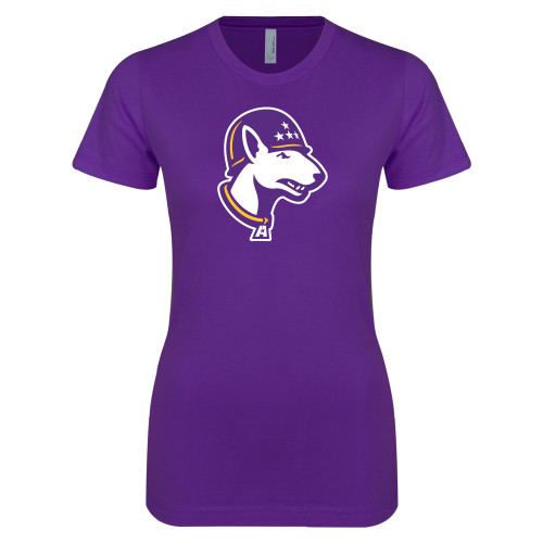  Next Level Womens Purple Boyfriend Tee - Bull Terrier head LSUA