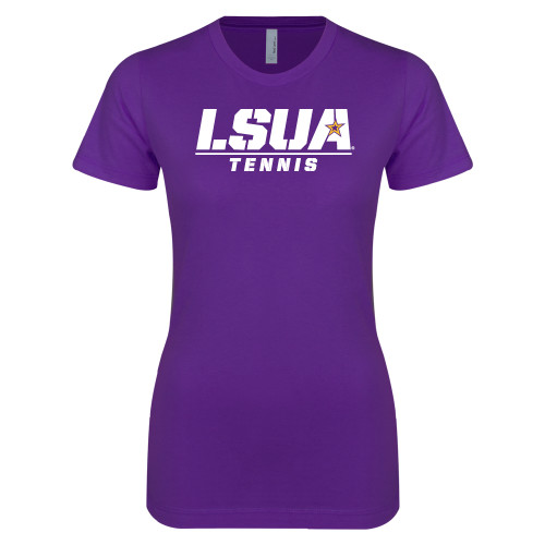  Next Level Womens Purple Boyfriend Tee - Tennis