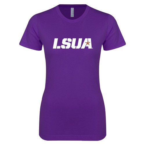  Next Level Womens Purple Boyfriend Tee - LSUA