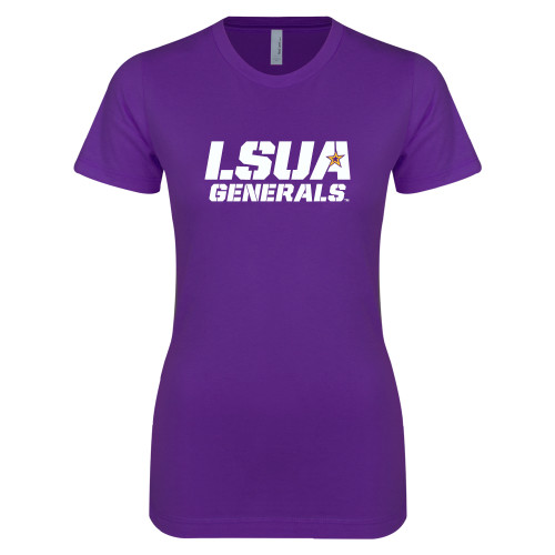  Next Level Womens Purple Boyfriend Tee - LSUA Generals