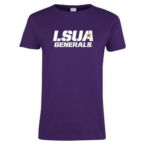  Womens Purple Short Sleeve Tee - LSUA Generals