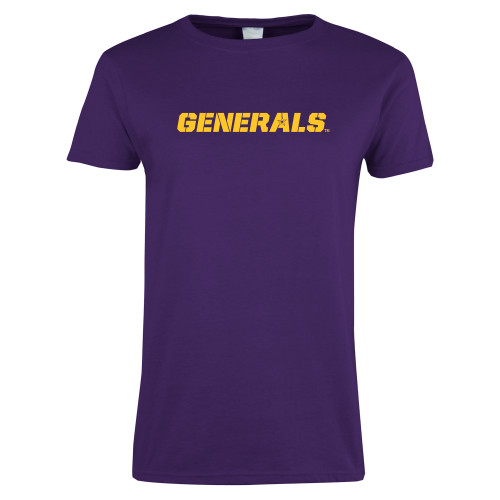  Womens Purple Short Sleeve Tee - Generals