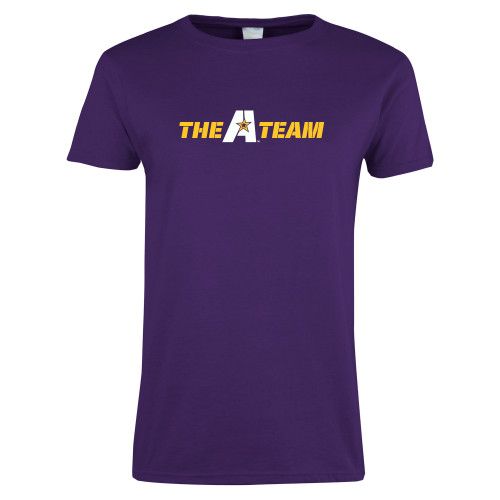  Womens Purple Short Sleeve Tee - The A Team