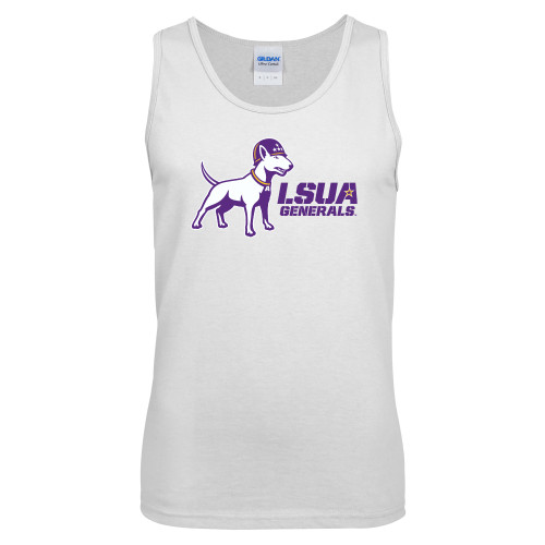  White Tank Top - Bull Terrier LSUA Generals Horizontal