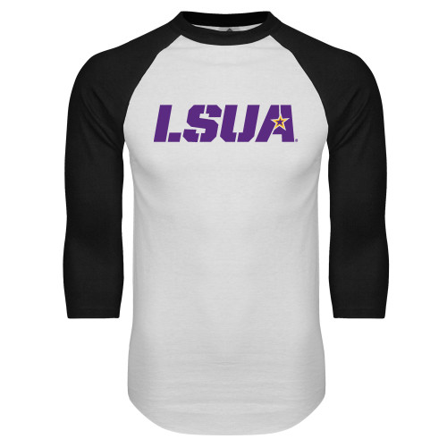  White/Black Raglan Baseball T Shirt - LSUA