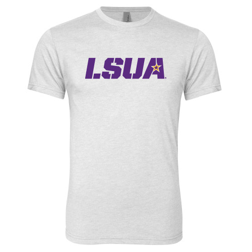  Next Level Heather White Triblend Tee - LSUA