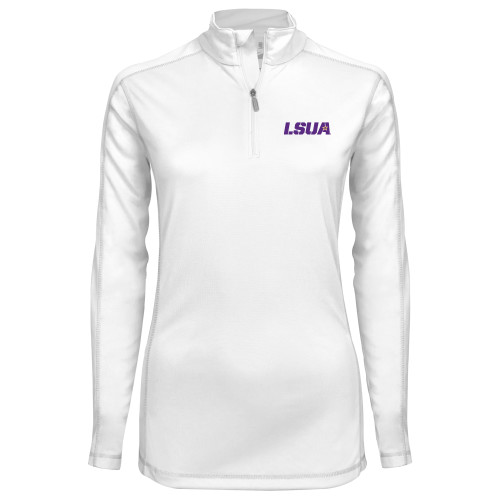  Syntrel Womens White Interlock 1/4 Zip - LSUA