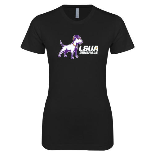  Next Level Womens Black Boyfriend Tee - Bull Terrier LSUA Generals Horizontal