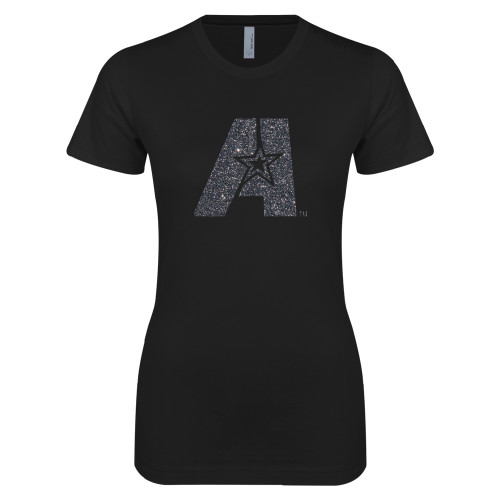  Next Level Womens Black Boyfriend Tee - F Graphite Soft Glitter