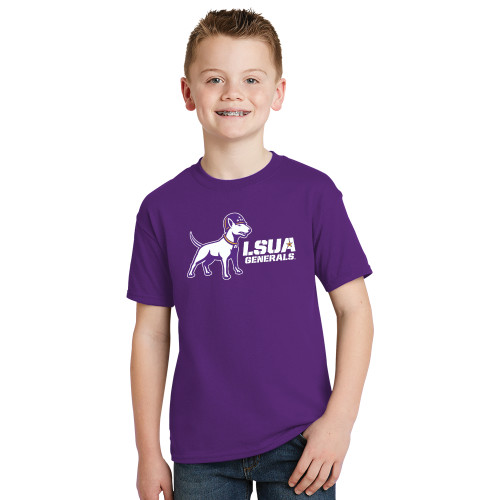  Youth Purple T Shirt - Bull Terrier LSUA Generals Horizontal