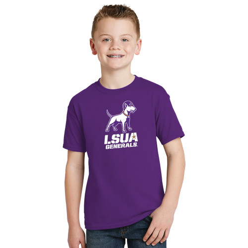 Youth Purple T Shirt - Bull Terrier LSUA Generals Vertical