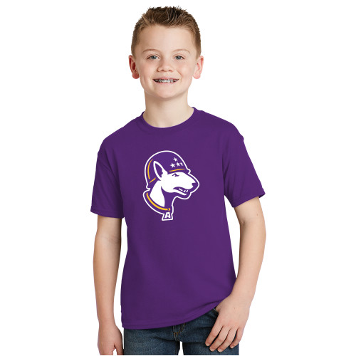  Youth Purple T Shirt - Bull Terrier head LSUA