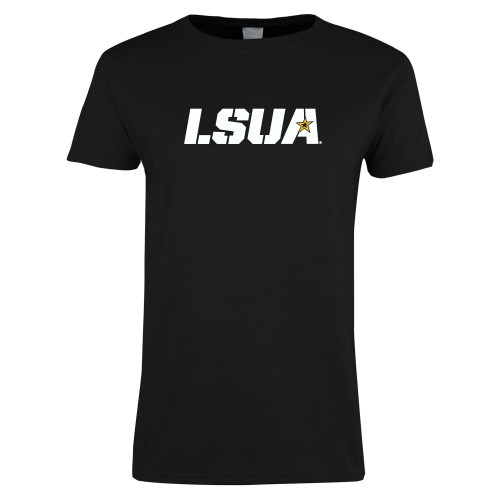  Womens Black Short Sleeve Tee - LSUA