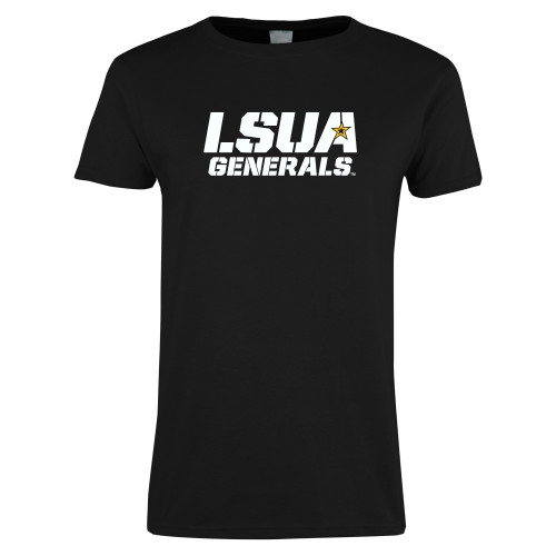  Womens Black Short Sleeve Tee - LSUA Generals