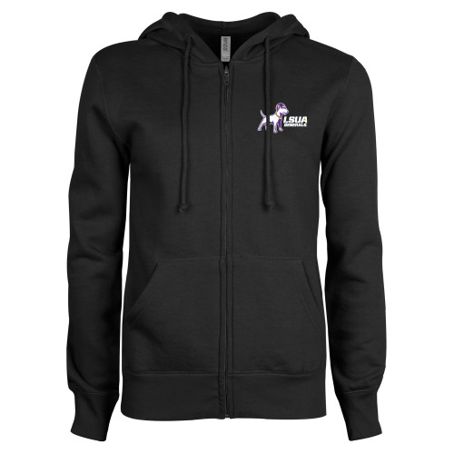  ENZA Womens Black Fleece Full Zip Hoodie - Bull Terrier LSUA Generals Horizontal