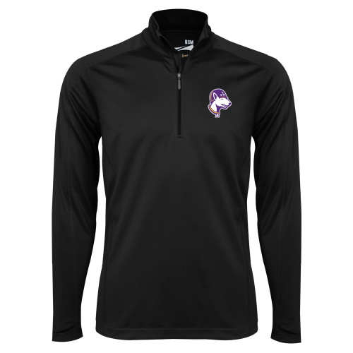  Syntrel Black Interlock 1/4 Zip - Bull Terrier head LSUA