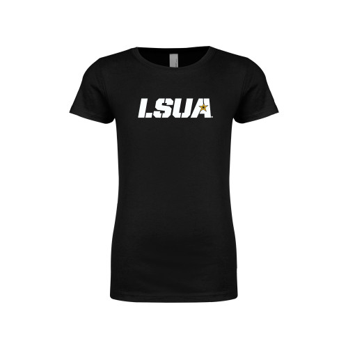  Next Level Girls Black Fashion Fit T Shirt - LSUA