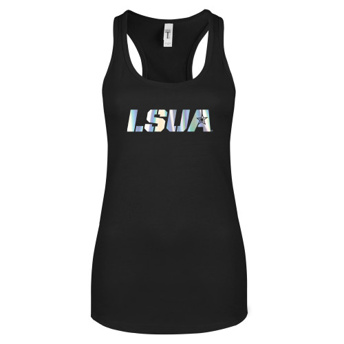 Next Level Womens Black Racerback Tank  - LSUA Foil