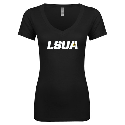  Next Level Womens Black Ideal V Tee - LSUA