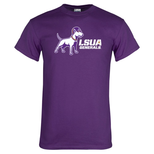  Purple T Shirt - Bull Terrier LSUA Generals Horizontal