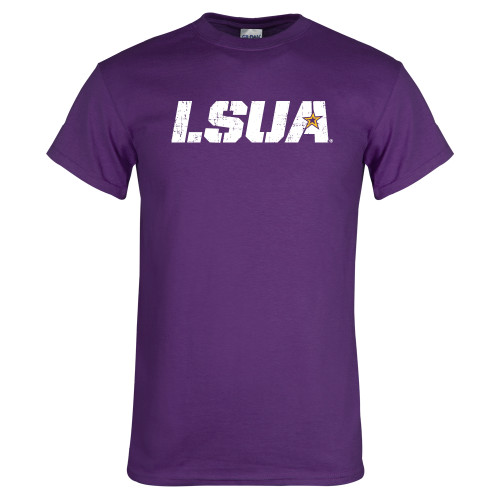  Purple T Shirt - LSUA Distressed