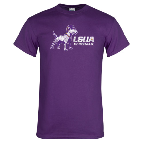  Purple T Shirt - Bull Terrier LSUA Generals Distressed