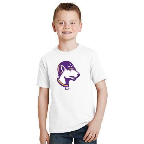  Youth White T Shirt - Bull Terrier head LSUA