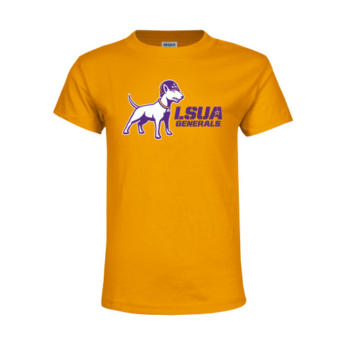  Youth Gold T-Shirt - Bull Terrier LSUA Generals Horizontal