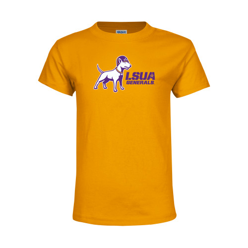  Youth Gold T-Shirt - Bull Terrier LSUA Generals Horizontal