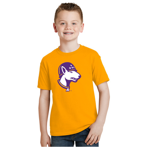 Youth Gold T-Shirt - Bull Terrier head LSUA
